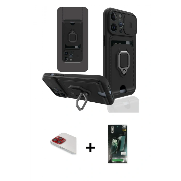 MARSİLYAN™- iPhone 13 Pro Max Kılıf Vadi Form Prime - Şeffaf 360 Full Body Arka Koruyucu + Pers Alüminyum Kamera Lens - KI