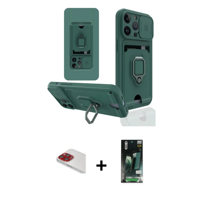 MARSİLYAN™- iPhone 13 Pro Max Kılıf Vadi Form Prime - Şeffaf 360 Full Body Arka Koruyucu + Pers Alüminyum Kamera Lens - KI