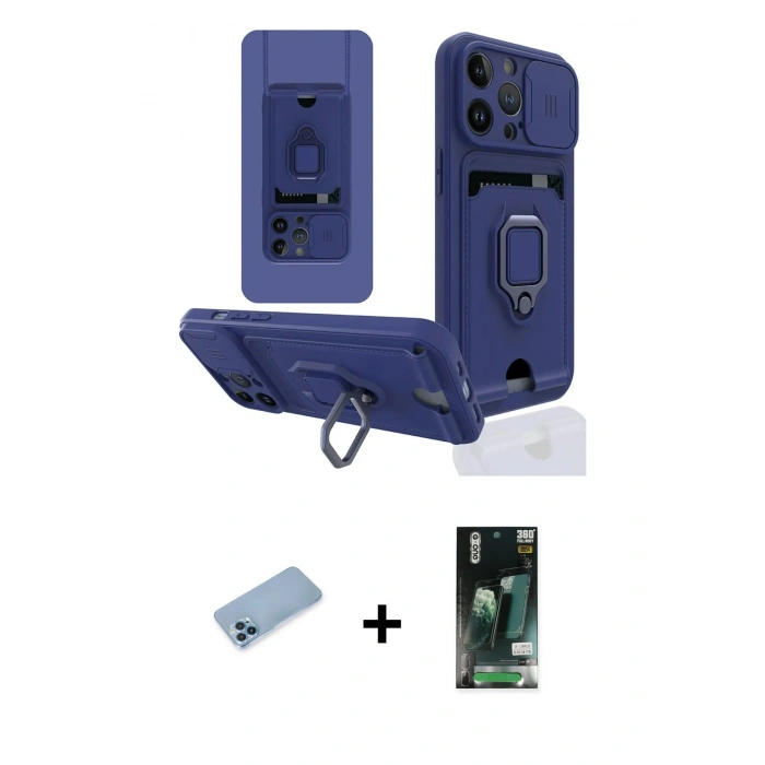 MARSİLYAN™- iPhone 13 Pro Max Kılıf Vadi Form Prime - Şeffaf 360 Full Body Arka Koruyucu + Shine Kamera Lens Koruma Cam - MI