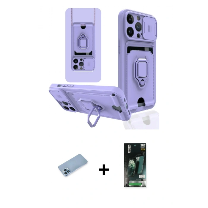 MARSİLYAN™- iPhone 13 Pro Max Kılıf Vadi Form Prime - Şeffaf 360 Full Body Arka Koruyucu + Shine Kamera Lens Koruma Cam - MI