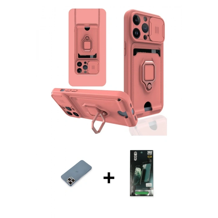 MARSİLYAN™- iPhone 13 Pro Max Kılıf Vadi Form Prime - Şeffaf 360 Full Body Arka Koruyucu + Metal Kamera Lens Koruma Cam - MR