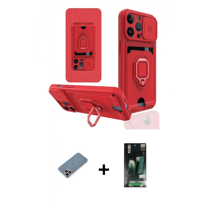 MARSİLYAN™- iPhone 13 Pro Max Kılıf Vadi Form Prime - Şeffaf 360 Full Body Arka Koruyucu + Metal Kamera Lens Koruma Cam - MR