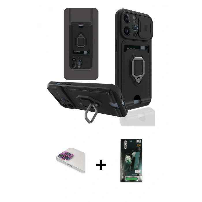 MARSİLYAN™- iPhone 13 Pro Max Kılıf Vadi Form Prime - Şeffaf 360 Full Body Arka Koruyucu + Pers Alüminyum Kamera Lens - GI