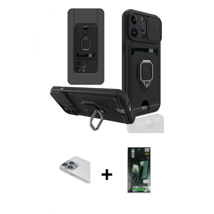 MARSİLYAN™- iPhone 13 Pro Max Kılıf Vadi Form Prime - Şeffaf 360 Full Body Arka Koruyucu + Pers Alüminyum Kamera Lens - SABE
