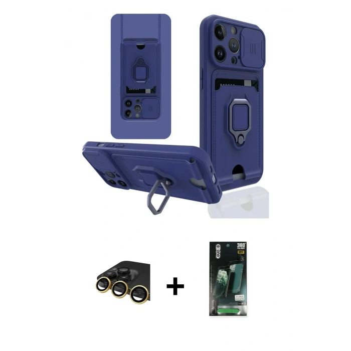 MARSİLYAN™- iPhone 13 Pro Max Kılıf Vadi Form Prime - Şeffaf 360 Full Body Arka Koruyucu + Raze Metal Kamera Lens - GD