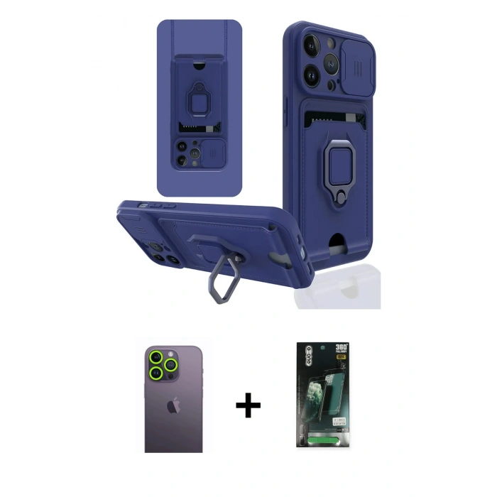 MARSİLYAN™- iPhone 13 Pro Max Kılıf Vadi Form Prime - Şeffaf 360 Full Body Arka Koruyucu + Neon Fosforlu Kamera Lens - YL