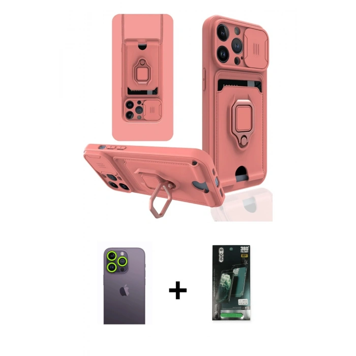 MARSİLYAN™- iPhone 13 Pro Max Kılıf Vadi Form Prime - Şeffaf 360 Full Body Arka Koruyucu + Neon Fosforlu Kamera Lens - YL