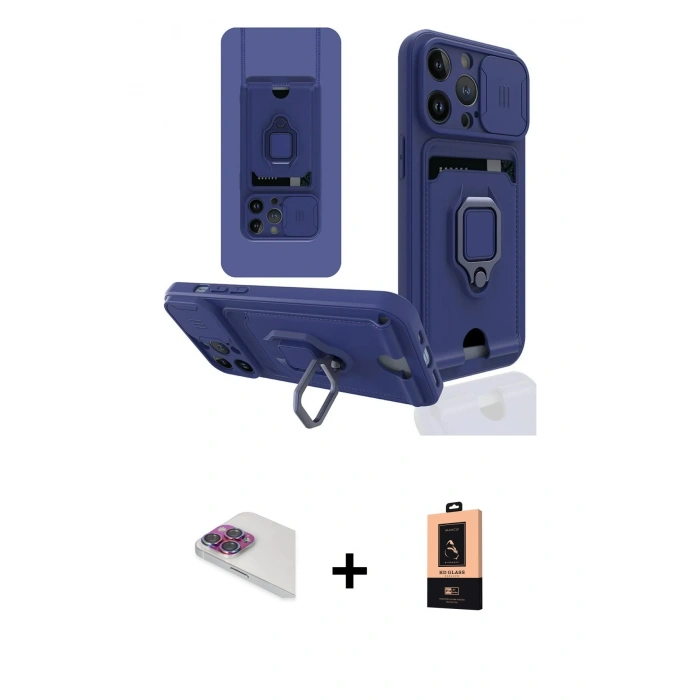 MARSİLYAN™- iPhone 13 Pro Max Kılıf Vadi Form Prime - Şeffaf Maxco Cam Ekran Koruyucu + Pers Alüminyum Kamera Lens - GI