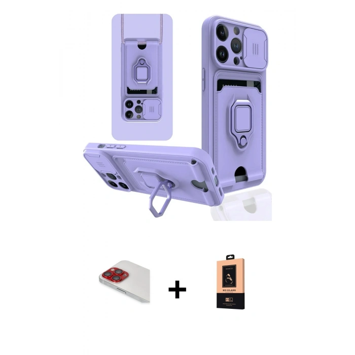 MARSİLYAN™- iPhone 13 Pro Max Kılıf Vadi Form Prime - Şeffaf Maxco Cam Ekran Koruyucu + Pers Alüminyum Kamera Lens - KI