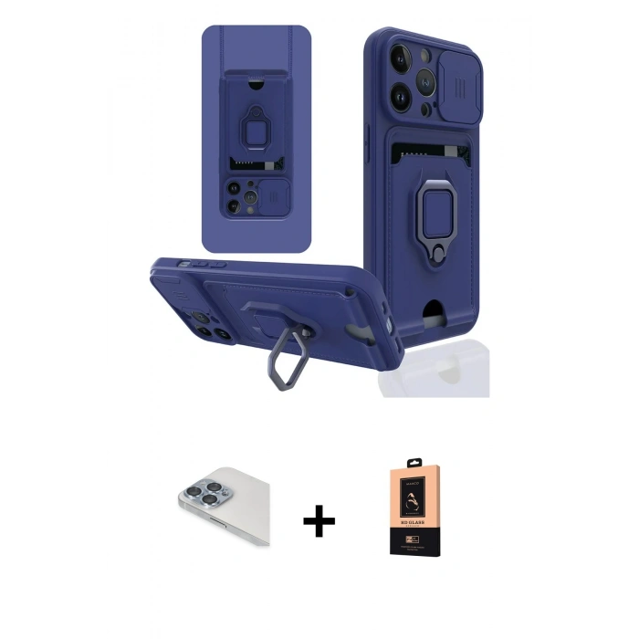 MARSİLYAN™- iPhone 13 Pro Max Kılıf Vadi Form Prime - Şeffaf Maxco Cam Ekran Koruyucu + Pers Alüminyum Kamera Lens - SABE