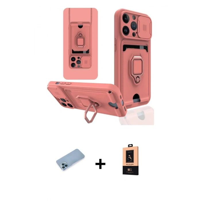 MARSİLYAN™- iPhone 13 Pro Max Kılıf Vadi Form Prime - Şeffaf Maxco Cam Ekran Koruyucu + Shine Kamera Lens Koruma Cam - MI