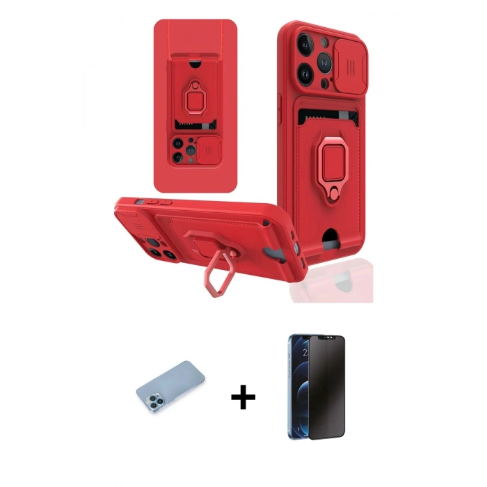 MARSİLYAN™- iPhone 13 Pro Max Kılıf Vadi Form Prime - Siyah 3D Antistatik Hayalet Cam Ekran Koruyucu + Shine Kamera Lens Koruma Cam - MI
