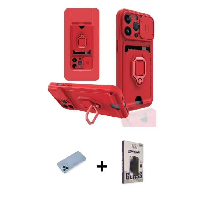 MARSİLYAN™- iPhone 13 Pro Max Kılıf Vadi Form Prime - Siyah Bilvis Hayalet Cam Ekran Koruyucu + Shine Kamera Lens Koruma Cam - MI
