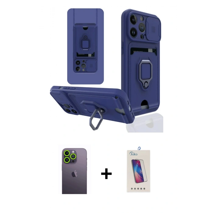 MARSİLYAN™- iPhone 13 Pro Max Kılıf Vadi Form Prime - Siyah Joko 5D Cam + Neon Fosforlu Kamera Lens - YL