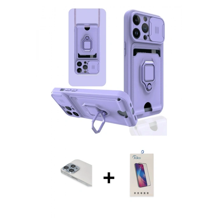 MARSİLYAN™- iPhone 13 Pro Max Kılıf Vadi Form Prime - Siyah Joko 5D Cam + Pers Alüminyum Kamera Lens - SABE