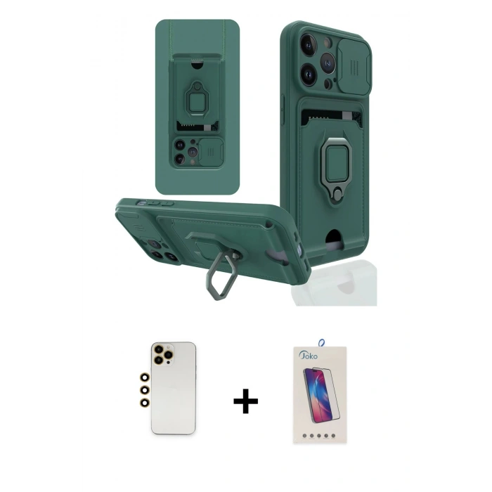 MARSİLYAN™- iPhone 13 Pro Max Kılıf Vadi Form Prime - Siyah Joko 5D Cam + Shine Kamera Lens - GD