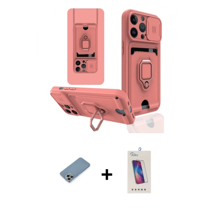 MARSİLYAN™- iPhone 13 Pro Max Kılıf Vadi Form Prime - Siyah Joko 5D Cam + Shine Kamera Lens Koruma Cam - GI
