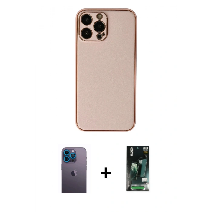 MARSİLYAN™- iPhone 13 Pro Max Kılıf Yadigar Klasik - Şeffaf 360 Full Body Arka Koruyucu + Neon Fosforlu Kamera Lens - MI