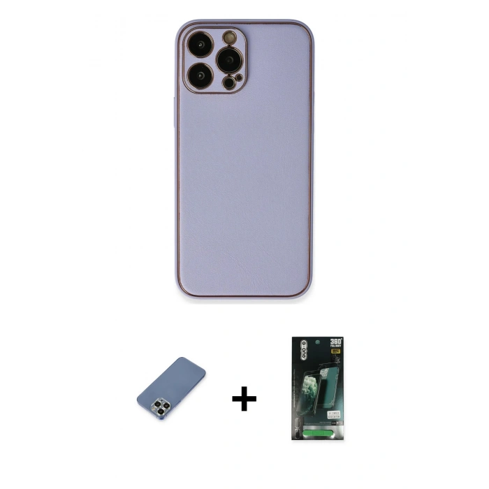 MARSİLYAN™- iPhone 13 Pro Max Kılıf Yadigar Klasik - Şeffaf 360 Full Body Arka Koruyucu + Metal Kamera Lens Koruma Cam - AKYL