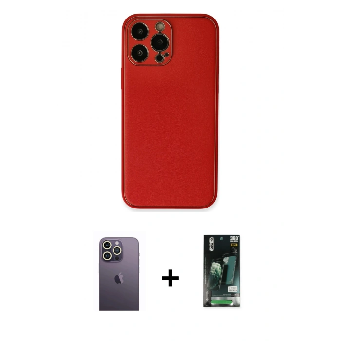 MARSİLYAN™- iPhone 13 Pro Max Kılıf Yadigar Klasik - Şeffaf 360 Full Body Arka Koruyucu + Neon Fosforlu Kamera Lens - BZ