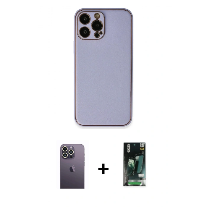 MARSİLYAN™- iPhone 13 Pro Max Kılıf Yadigar Klasik - Şeffaf 360 Full Body Arka Koruyucu + Neon Fosforlu Kamera Lens - BZ