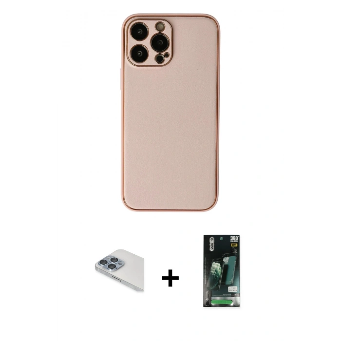 MARSİLYAN™- iPhone 13 Pro Max Kılıf Yadigar Klasik - Şeffaf 360 Full Body Arka Koruyucu + Pers Alüminyum Kamera Lens - SABE
