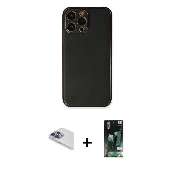 MARSİLYAN™- iPhone 13 Pro Max Kılıf Yadigar Klasik - Şeffaf 360 Full Body Arka Koruyucu + Pers Alüminyum Kamera Lens - SABE