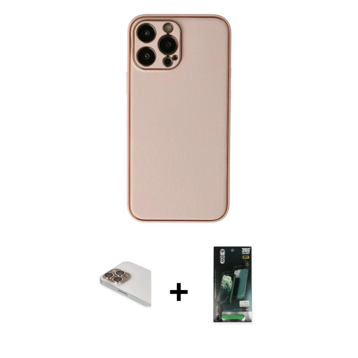 MARSİLYAN™- iPhone 13 Pro Max Kılıf Yadigar Klasik - Şeffaf 360 Full Body Arka Koruyucu + Pers Alüminyum Kamera Lens - GD