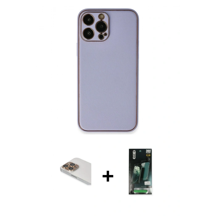 MARSİLYAN™- iPhone 13 Pro Max Kılıf Yadigar Klasik - Şeffaf 360 Full Body Arka Koruyucu + Pers Alüminyum Kamera Lens - GD