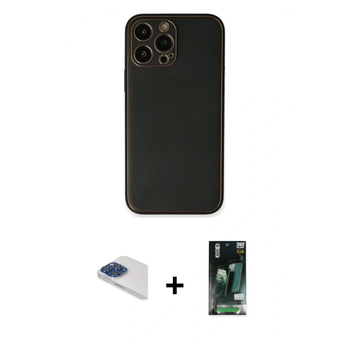 MARSİLYAN™- iPhone 13 Pro Max Kılıf Yadigar Klasik - Şeffaf 360 Full Body Arka Koruyucu + Pers Alüminyum Kamera Lens - LT