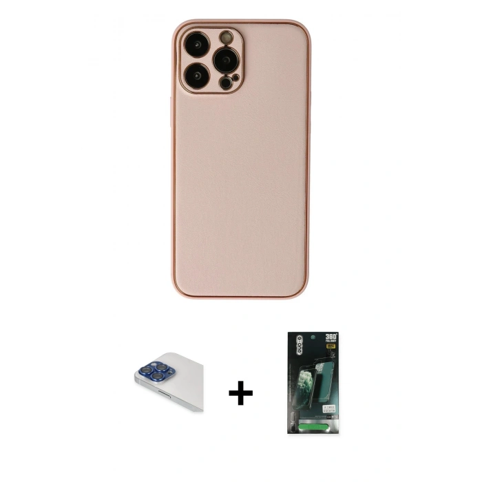 MARSİLYAN™- iPhone 13 Pro Max Kılıf Yadigar Klasik - Şeffaf 360 Full Body Arka Koruyucu + Pers Alüminyum Kamera Lens - LT