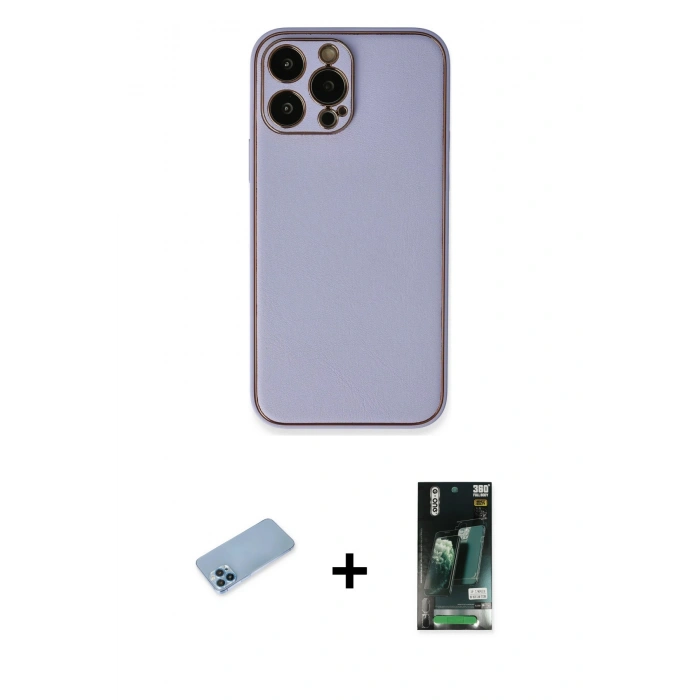 MARSİLYAN™- iPhone 13 Pro Max Kılıf Yadigar Klasik - Şeffaf 360 Full Body Arka Koruyucu + Shine Kamera Lens Koruma Cam - MI