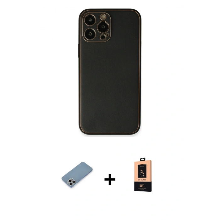 MARSİLYAN™- iPhone 13 Pro Max Kılıf Yadigar Klasik - Şeffaf Maxco Cam Ekran Koruyucu + Shine Kamera Lens Koruma Cam - GI