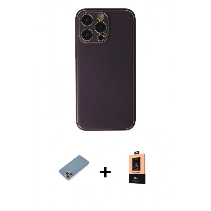 MARSİLYAN™- iPhone 13 Pro Max Kılıf Yadigar Klasik - Şeffaf Maxco Cam Ekran Koruyucu + Shine Kamera Lens Koruma Cam - GI