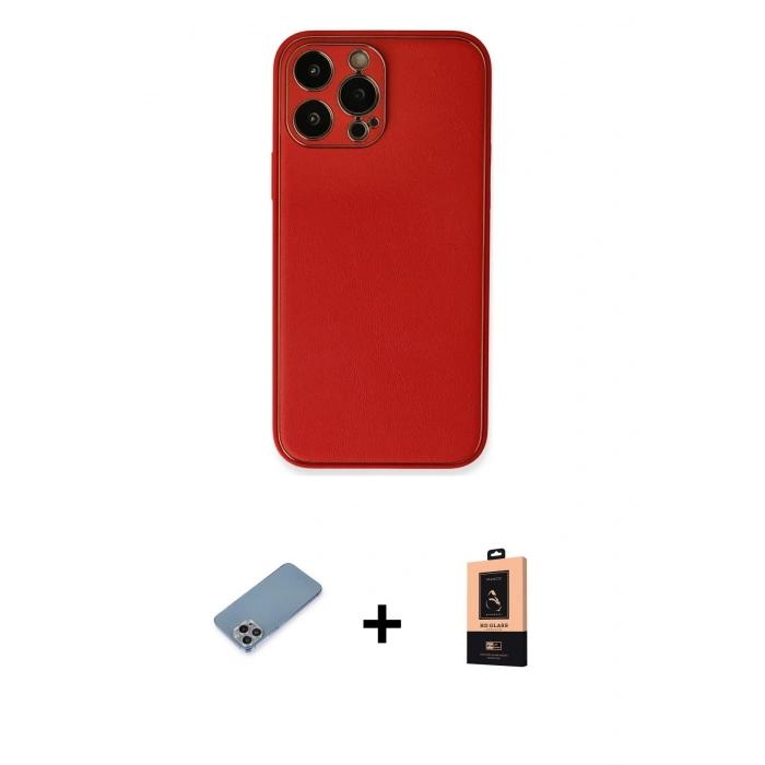 MARSİLYAN™- iPhone 13 Pro Max Kılıf Yadigar Klasik - Şeffaf Maxco Cam Ekran Koruyucu + Shine Kamera Lens Koruma Cam - GI