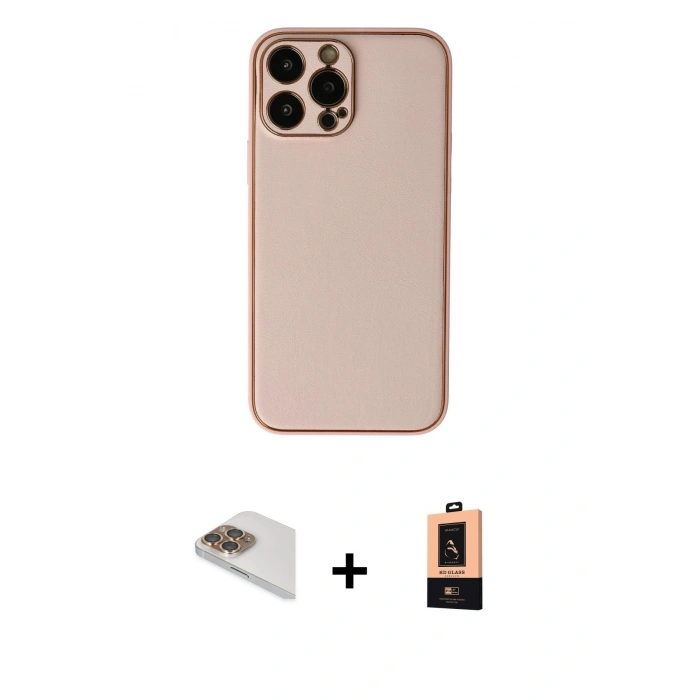 MARSİLYAN™- iPhone 13 Pro Max Kılıf Yadigar Klasik - Şeffaf Maxco Cam Ekran Koruyucu + Pers Alüminyum Kamera Lens - GD