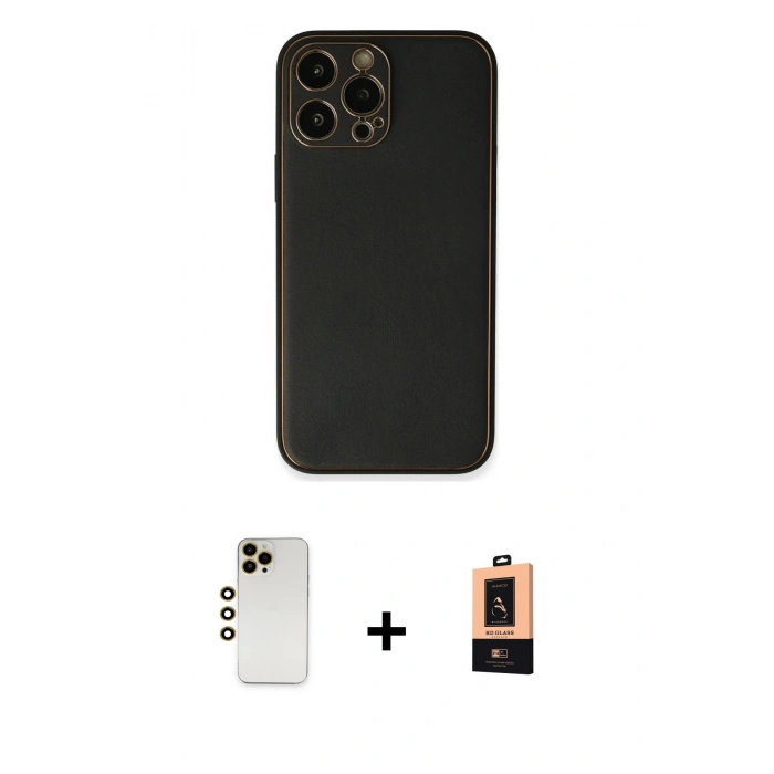 MARSİLYAN™- iPhone 13 Pro Max Kılıf Yadigar Klasik - Şeffaf Maxco Cam Ekran Koruyucu + Shine Kamera Lens - GD