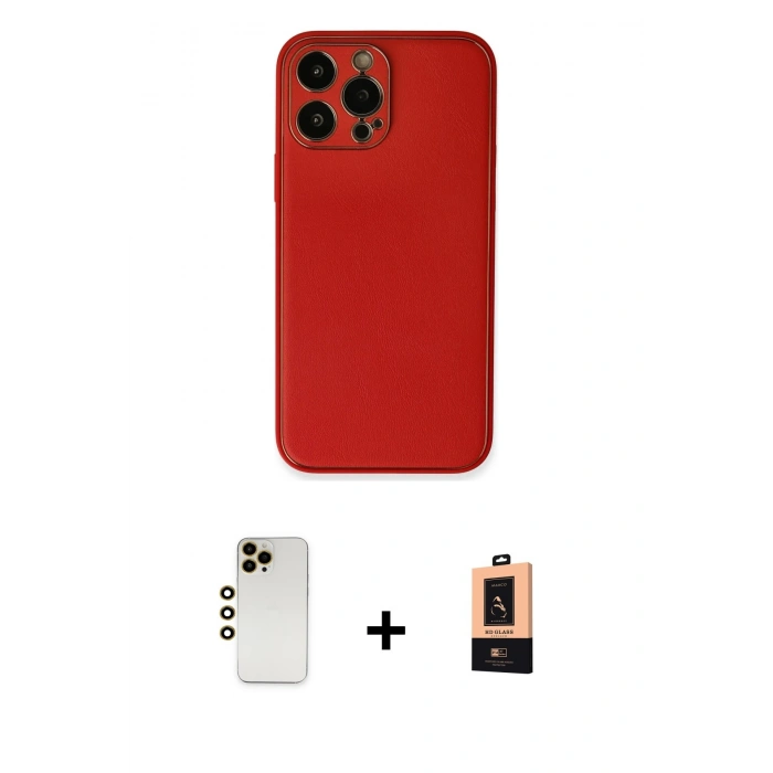 MARSİLYAN™- iPhone 13 Pro Max Kılıf Yadigar Klasik - Şeffaf Maxco Cam Ekran Koruyucu + Shine Kamera Lens - GD
