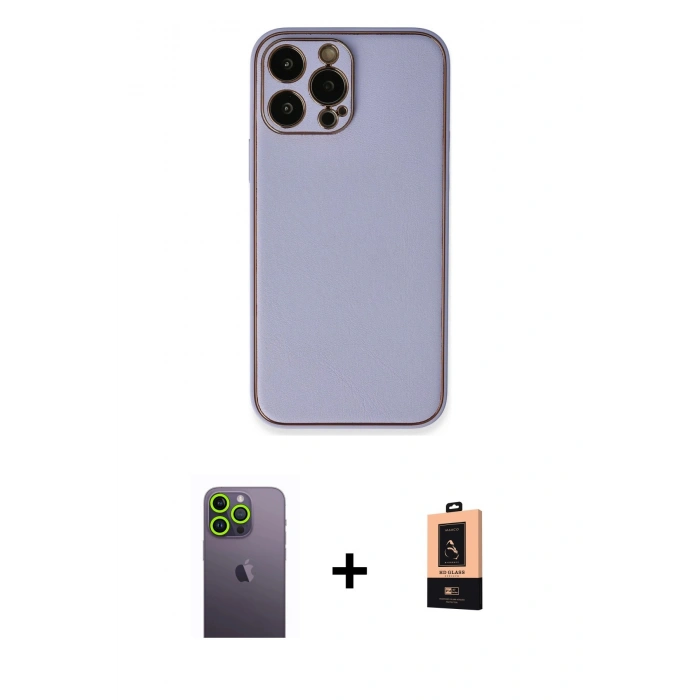 MARSİLYAN™- iPhone 13 Pro Max Kılıf Yadigar Klasik - Şeffaf Maxco Cam Ekran Koruyucu + Neon Fosforlu Kamera Lens - YL