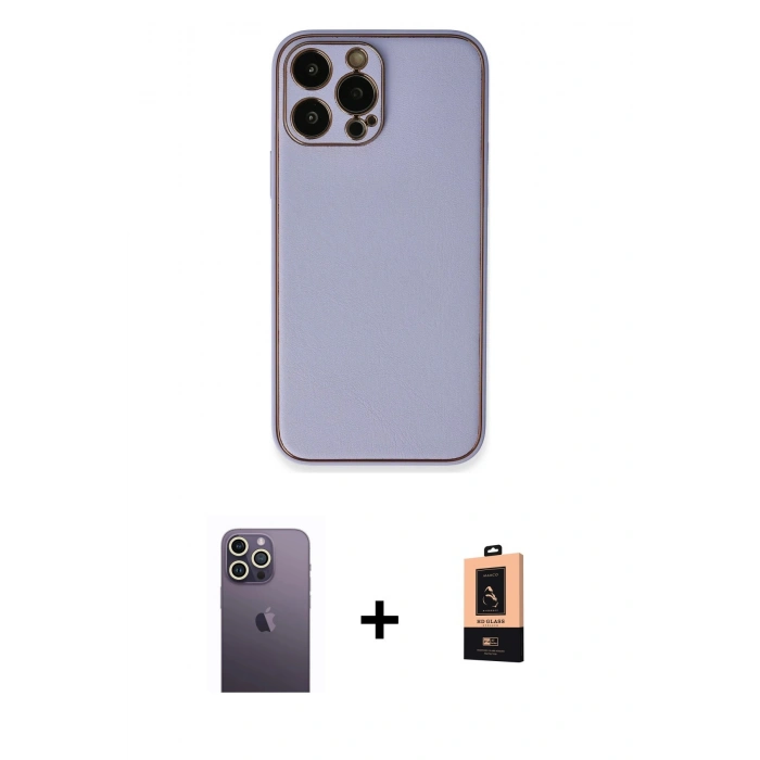 MARSİLYAN™- iPhone 13 Pro Max Kılıf Yadigar Klasik - Şeffaf Maxco Cam Ekran Koruyucu + Neon Fosforlu Kamera Lens - BZ