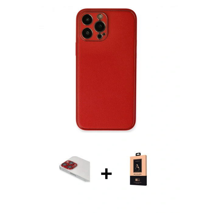 MARSİLYAN™- iPhone 13 Pro Max Kılıf Yadigar Klasik - Şeffaf Maxco Cam Ekran Koruyucu + Pers Alüminyum Kamera Lens - KI