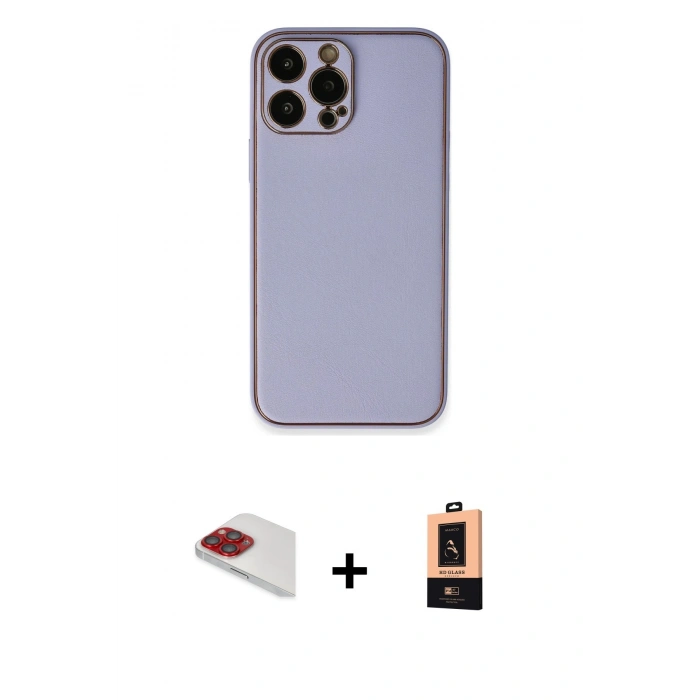 MARSİLYAN™- iPhone 13 Pro Max Kılıf Yadigar Klasik - Şeffaf Maxco Cam Ekran Koruyucu + Pers Alüminyum Kamera Lens - KI