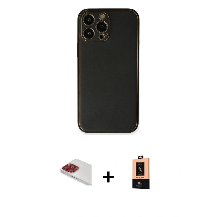 MARSİLYAN™- iPhone 13 Pro Max Kılıf Yadigar Klasik - Şeffaf Maxco Cam Ekran Koruyucu + Pers Alüminyum Kamera Lens - KI