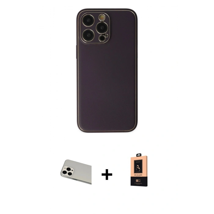 MARSİLYAN™- iPhone 13 Pro Max Kılıf Yadigar Klasik - Şeffaf Maxco Cam Ekran Koruyucu + Rainbow Kamera Lens Koruma Cam - BZ