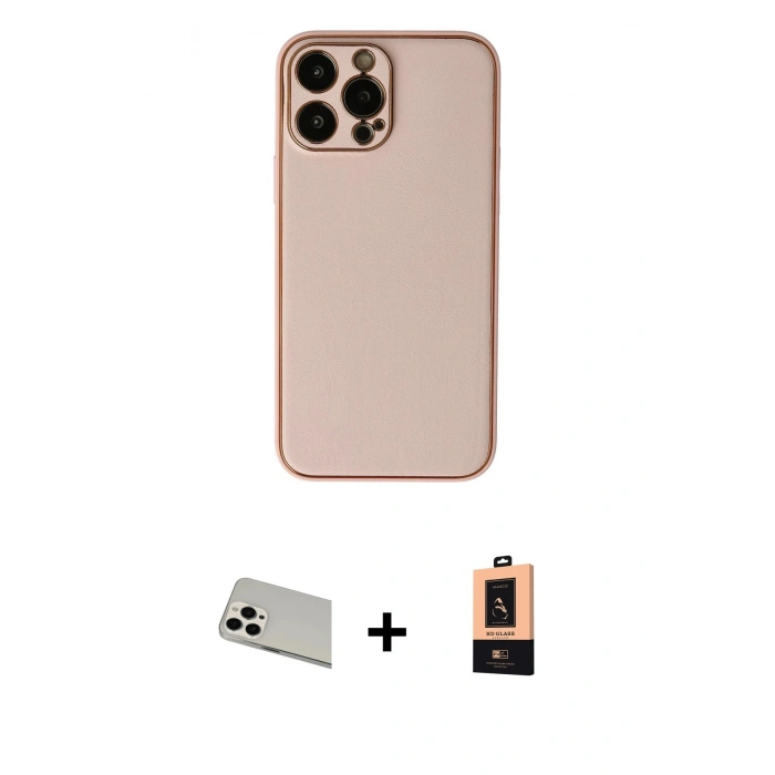 MARSİLYAN™- iPhone 13 Pro Max Kılıf Yadigar Klasik - Şeffaf Maxco Cam Ekran Koruyucu + Rainbow Kamera Lens Koruma Cam - BZ