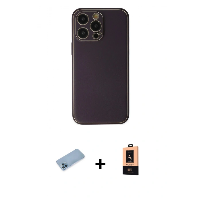 MARSİLYAN™- iPhone 13 Pro Max Kılıf Yadigar Klasik - Şeffaf Maxco Cam Ekran Koruyucu + Shine Kamera Lens Koruma Cam - MI