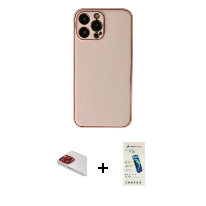 MARSİLYAN™- iPhone 13 Pro Max Kılıf Yadigar Klasik - Şeffaf Pasifik Cam Ekran Koruyucu + Pers Alüminyum Kamera Lens - KI