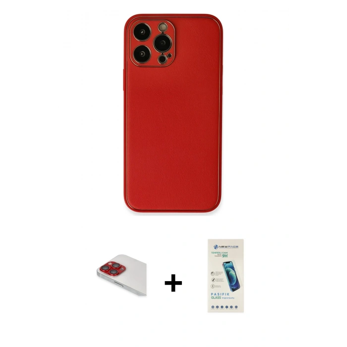 MARSİLYAN™- iPhone 13 Pro Max Kılıf Yadigar Klasik - Şeffaf Pasifik Cam Ekran Koruyucu + Pers Alüminyum Kamera Lens - KI
