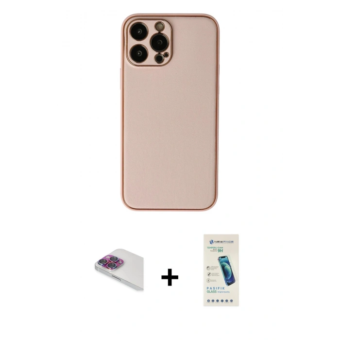 MARSİLYAN™- iPhone 13 Pro Max Kılıf Yadigar Klasik - Şeffaf Pasifik Cam Ekran Koruyucu + Pers Alüminyum Kamera Lens - GI