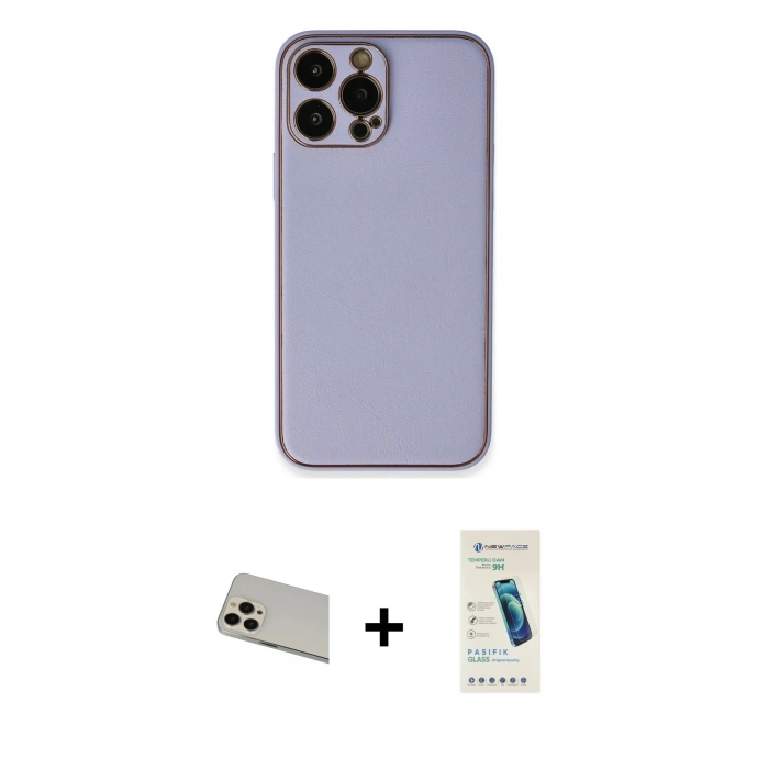 MARSİLYAN™- iPhone 13 Pro Max Kılıf Yadigar Klasik - Şeffaf Pasifik Cam Ekran Koruyucu + Rainbow Kamera Lens Koruma Cam - REGD